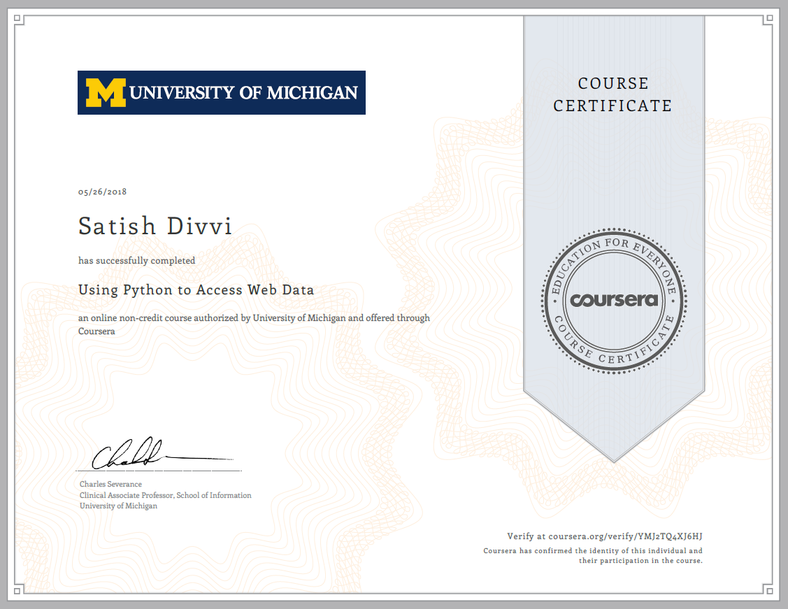 Using Python to Access Web Data Certificate